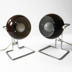 1970s brown Abo Randers Stat Danish ball lamp pair  