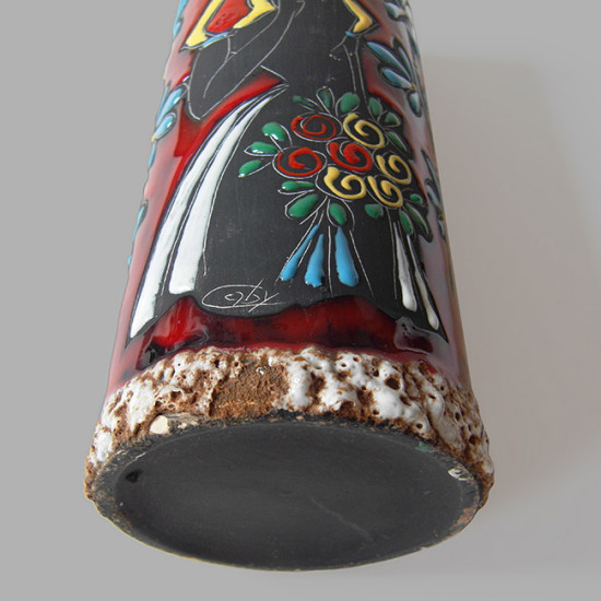 Large Italian 50s/60s lava girl vase by Caby
