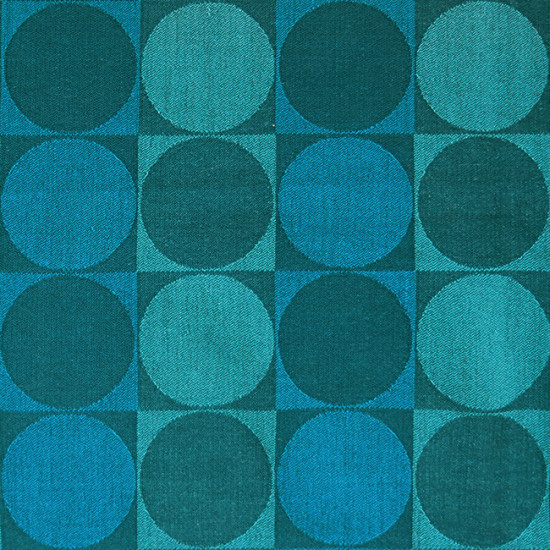 Geometric blues vintage woven textile Danish