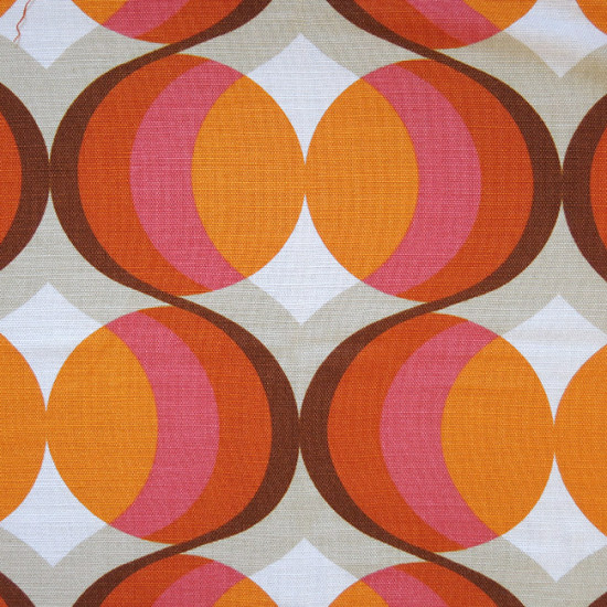 Classic 1960s orange and pink pop-art fabric