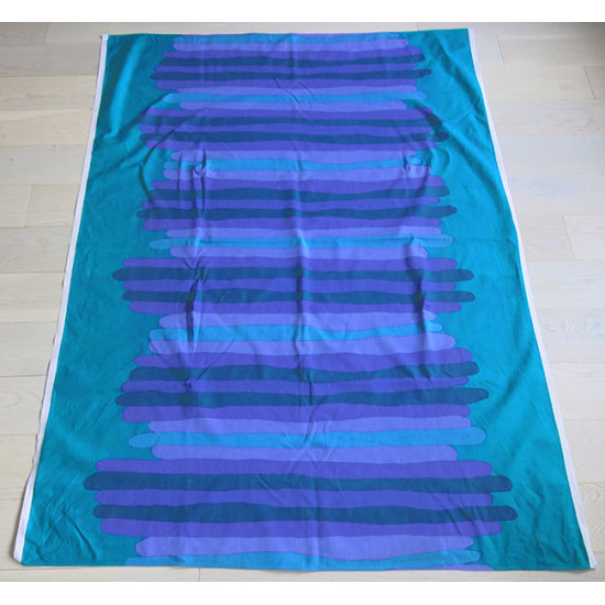 Cyan, kingfisher, lilac and purples cotton fabric