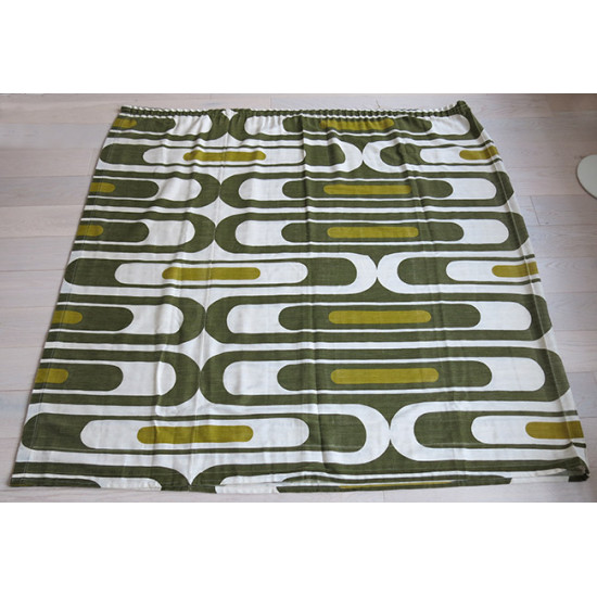 Green lozenges curtain large Danish 1960s/70s