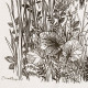 Huge Danish plants textile art print 60s/70s