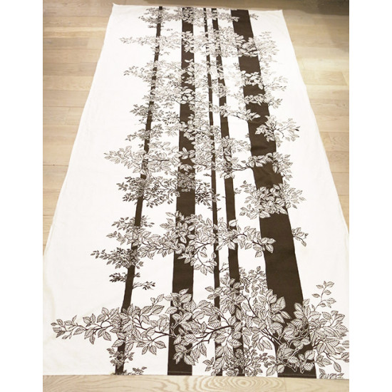 Huge Danish trees textile art print 60s/70s