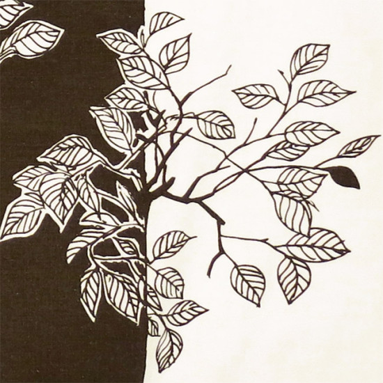 Huge Danish trees textile art print 60s/70s