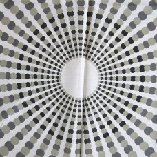 Monochrome op art sunburst fabric unused 1970s