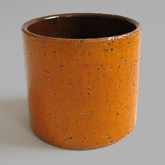 1960s/1970s tangerine orange pottery planter