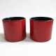 Pair of red vintage German plant pots 1960s/70s