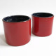 Pair of red vintage German plant pots 1960s/70s