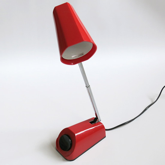 HBH red halogen desk and work lamp Danish 1970s