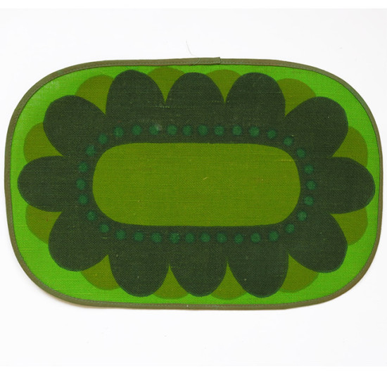 Tablemat (1) greens 60s/70s by Sodahl Design of Denmark