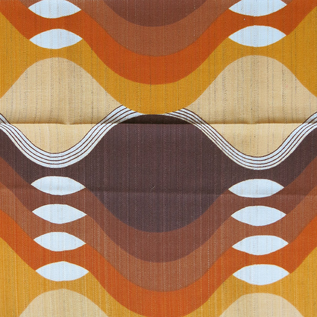As new vintage furnishing fabric orange and brown  