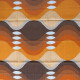 As new vintage furnishing fabric orange and brown