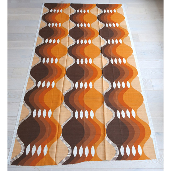 As new vintage furnishing fabric orange and brown