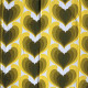 Yellow & green hearts curtains Danish 1970s
