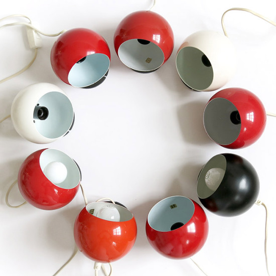Original 1960s/70s strong metal Mag Danish bubble lamps