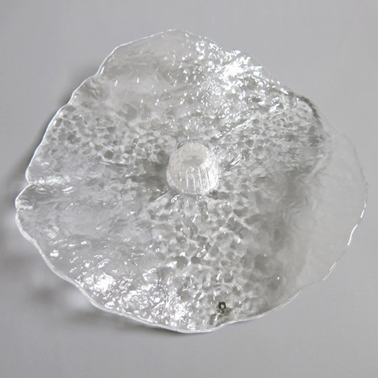 Pukeberg freeform lilypad textured glass candleholder