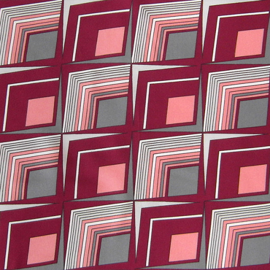 Headscarf with geometric design in claret and grey