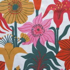 Swedish 1960s fabric Joseph Frank style exotic flowers