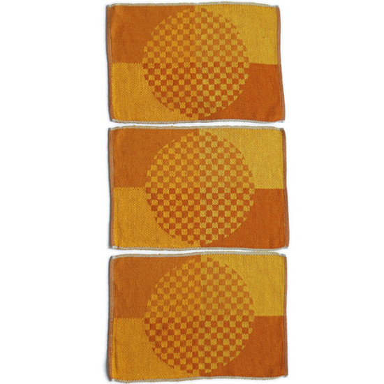 Georg Jensen Damask 1970s op art table place mats orange