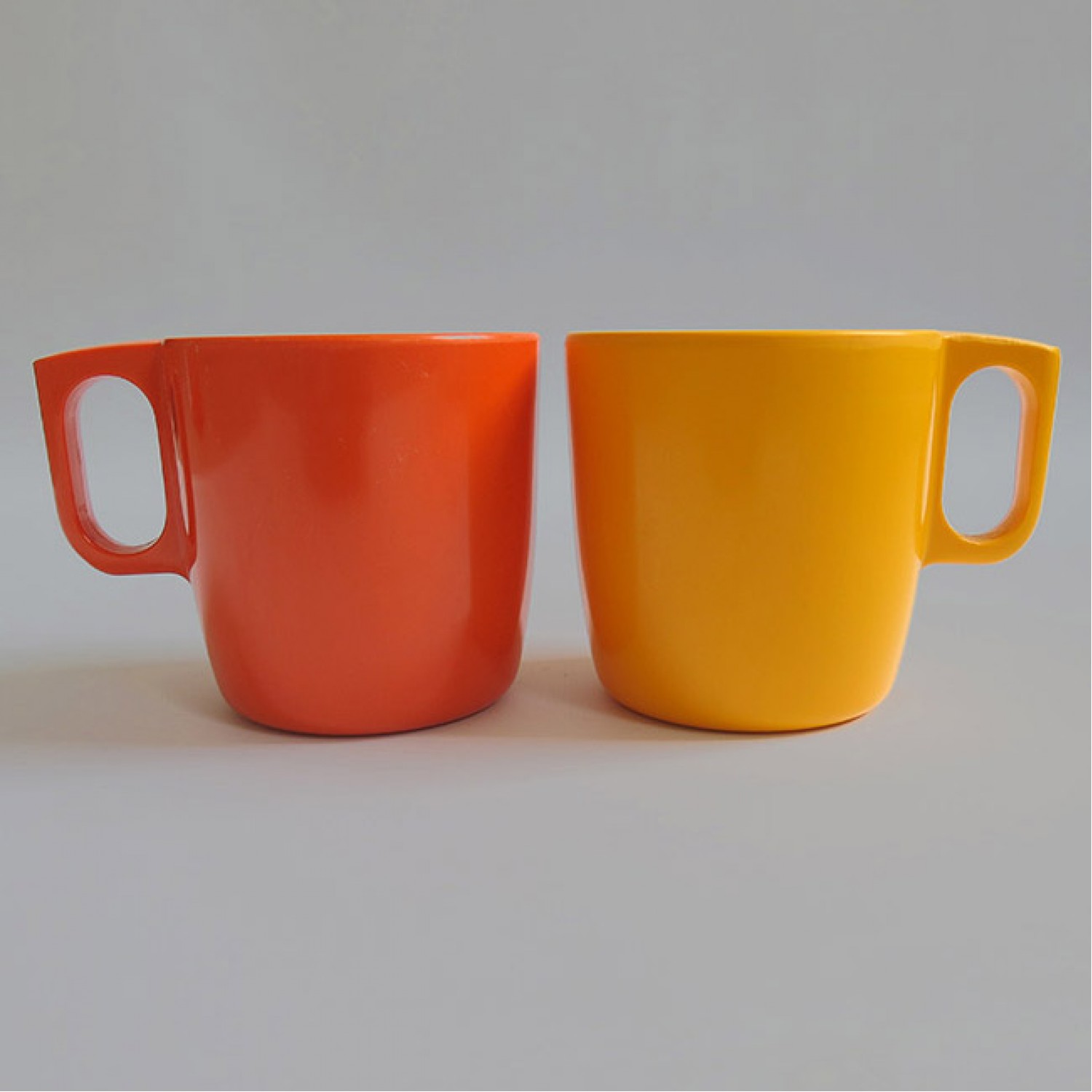 Tasses à Café Vintage Rosti Mepal Années 70 - Mélamine Rouge - Occasion