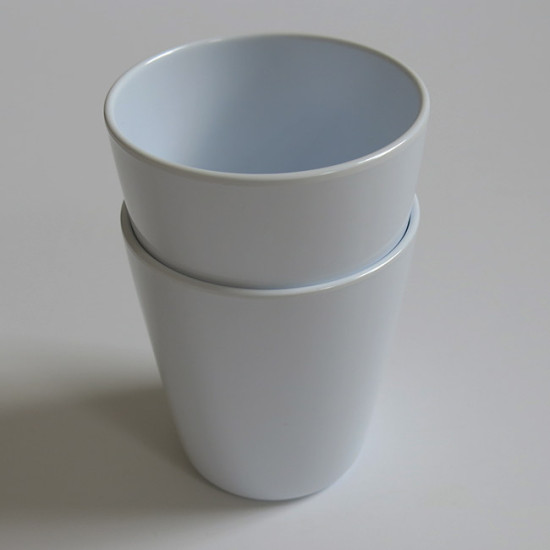 Pair of vintage Newman Melamine Ware beakers 1960s