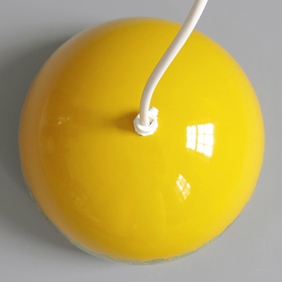 Yellow Kalas Arabia pendant light designed by Kaj Franck for Fog & Mørup