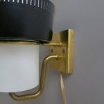 Very rare 1950s Danish modern brass and cased glass wall light  