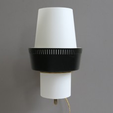 Very rare 1950s Danish modern brass and cased glass wall light
