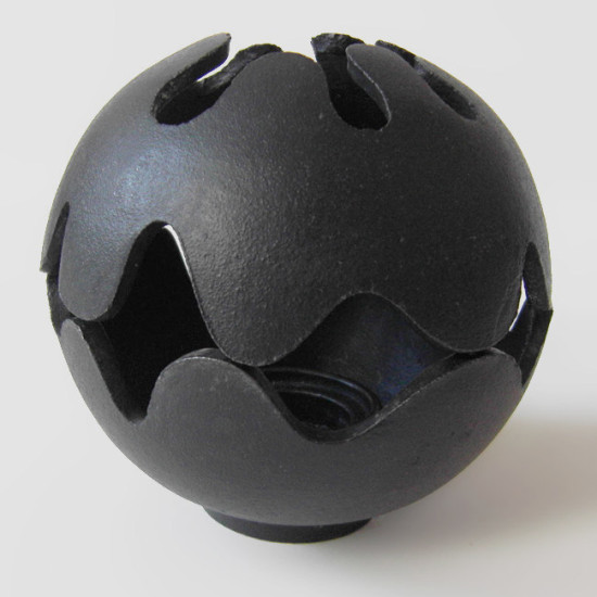 Spherical cast-iron candleholder by C&C Holmgren for Illums Bolighus in 1973