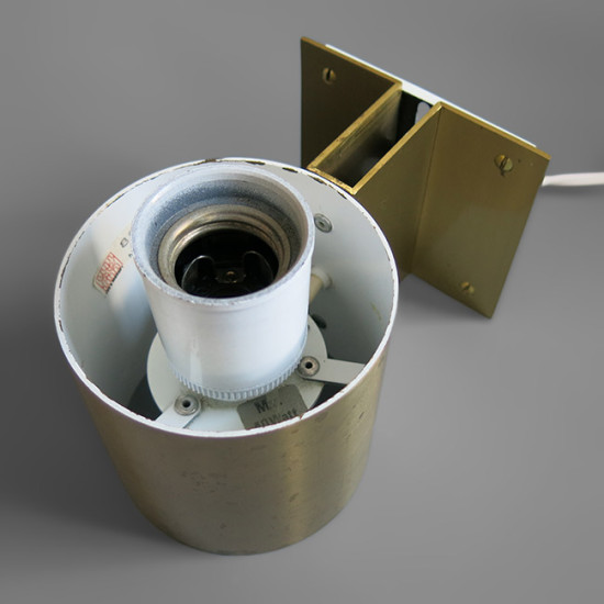 Brass and opal glass wall light designed by Jorgen Bo for Fog & Morup