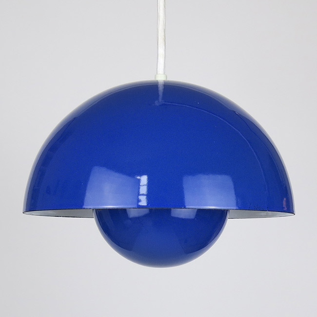 Original blue Flowerpot pendant light by Verner Panton for Louis Poulsen  