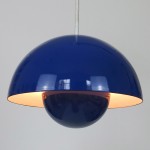 Original blue Flowerpot pendant light by Verner Panton for Louis Poulsen  