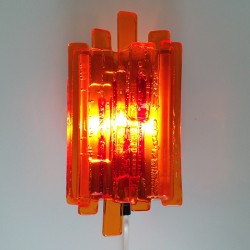 Late 1960s Danish hygge fire-effect wall light designed and made by Claus Bolby