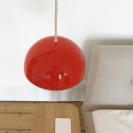 Original red Flowerpot pendant light by Verner Panton for Louis Poulsen  