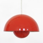 Original red Flowerpot pendant light by Verner Panton for Louis Poulsen  