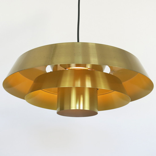 Brass Nova pendant lamp by Jo Hammerborg for Fog & Mørup, 1960s