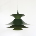 Green Radius pendant light designed by Erik Balslev for Fog & Mørup  