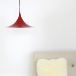 Red Semi pendant light by Bonderup and Thorup for Fog & Mørup, late 1960s  