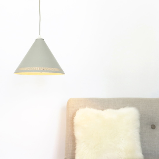 Kegle conical rise-and-fall pendant light produced by Lyfa, 1950s