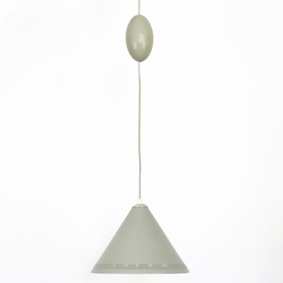 Kegle conical rise-and-fall pendant light produced by Lyfa, 1950s