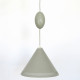 Kegle conical rise-and-fall pendant light produced by Lyfa, 1950s