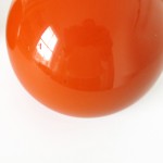 Danish space-age ball pendant lights pair in glossy bright orange, 1960s  