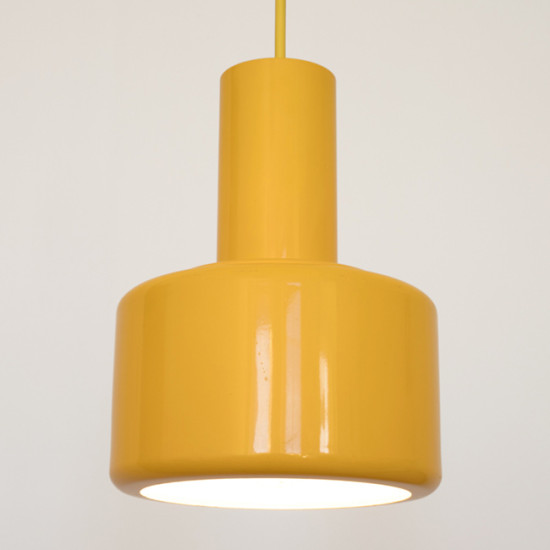 Award-winning Piccolo series yellow pendant lamp by Lyfa of Denmark, 1970s