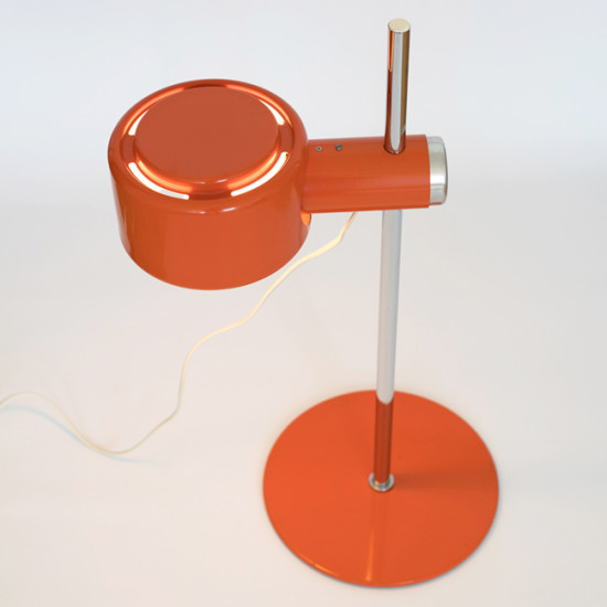 Award-winning Piccolo orange and chrome table lamp by Lyfa of Denmark, 1970s