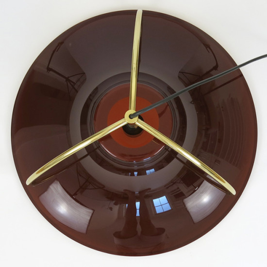 Single pendant light by Jo Hammerborg for Fog & Mørup, 1970s acrylic and brass