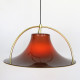 Single pendant light by Jo Hammerborg for Fog & Mørup, 1970s acrylic and brass