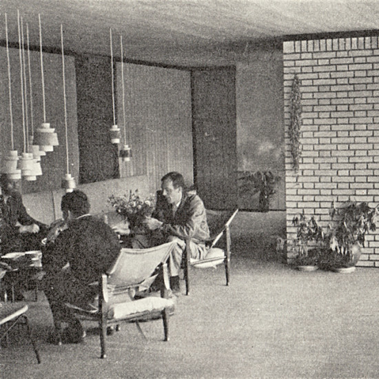 Red Utzon Pendel designed by Jørn Utzon for Nordisk Solar Compagni, 1950s
