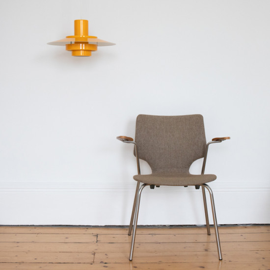 Egg-yolk yellow Falcon pendant light by Andreas Hansen for Fog & Mørup, 1960s