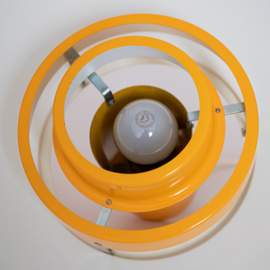 Egg-yolk yellow Falcon pendant light by Andreas Hansen for Fog & Mørup, 1960s